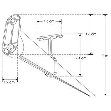 Kit perfil aluminio acabado negro colgador de ropa ILUPA1401NKIT. -L:2m A:1.9cm Al:4.6cm- incluye difusor, 2 soportes de pared y 2 soportes de techo de iLumileds