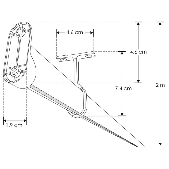 Kit perfil aluminio acabado negro colgador de ropa ILUPA1401NKIT. -L:2m A:1.9cm Al:4.6cm- incluye difusor, 2 soportes de pared y 2 soportes de techo de iLumileds