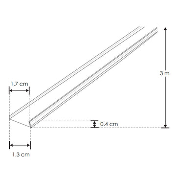 Kit perfil aluminio flexible ILUPA1806FLEKIT -L:3m A:1.8cm Al:0.5cm- incluye difusor acrílico, tapas laterales, grapas de sujeción de iLumileds