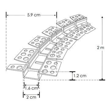 Kit perfil aluminio trimless flexible ILUPA2013FLEKIT -L:2m, A:2cm, Al1.3cm- incluye tapas laterales (difusor se vende por separado) de iLumileds