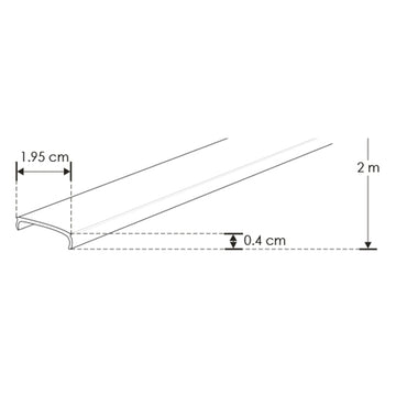 Kit perfil aluminio compatible con lambrin decorativo WPC ILUPA2210KIT -L:2m A:2.2cm Al:0.9cm- incluye difusor y 2 tapas laterales de iLumileds