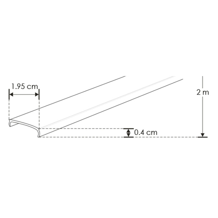 Kit perfil aluminio compatible con lambrin decorativo WPC ILUPA2210KIT -L:2m A:2.2cm Al:0.9cm- incluye difusor y 2 tapas laterales de iLumileds