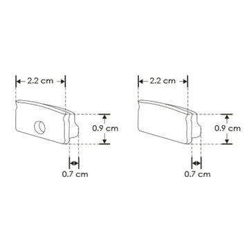 Kit perfil aluminio compatible con lambrin decorativo WPC ILUPA2210KIT -L:2m A:2.2cm Al:0.9cm- incluye difusor y 2 tapas laterales de iLumileds