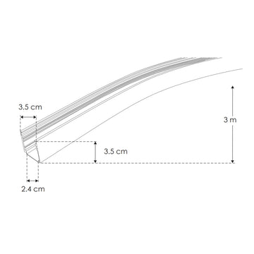 Kit de perfil flexible negro ILUPA3535NFLKIT -L:3m, A:3.5cm, Al:3.5cm- incluye kit de 2 tapas laterales negras y kit de 2 sujetadores (NO incluye difusor) de iLumileds