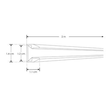Kit perfil aluminio acabado negro ILUPAV04N base para repisas iluminadas cristal templado 8mm (cristal no incluido) -L:2m A:1.4cm Al:1.1cm- de iLumileds
