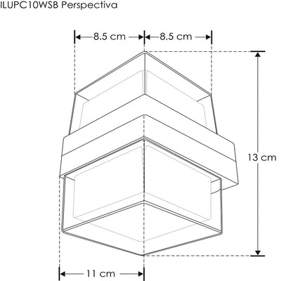 Luminario arbotante exterior circular doble salida 10W de iLumileds