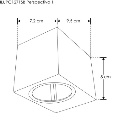 Arbotante cuadrado de policarbonato para MR16 (base GU10) luz directa de iLumileds