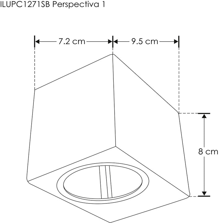 Arbotante cuadrado de policarbonato para MR16 (base GU10) luz directa de iLumileds