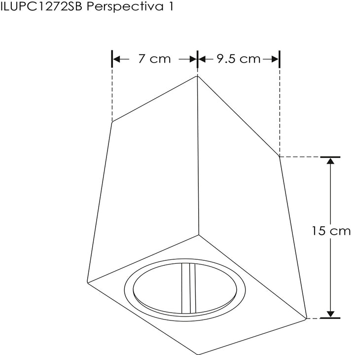 Arbotante rectangular de policarbonato para MR16 (base GU10) luz directa / indirecta de iLumileds