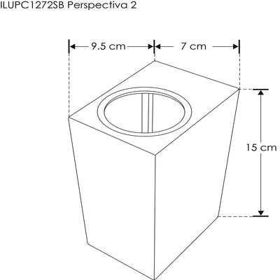 Arbotante rectangular de policarbonato para MR16 (base GU10) luz directa / indirecta de iLumileds