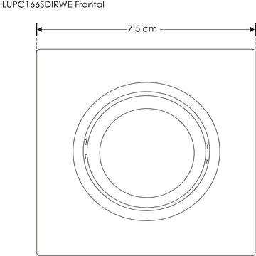 Portalámpara cuadrado (7.5x7.5cm) para MR11 plano dirigible de policarbonato, incluye base MR11 de iLumileds