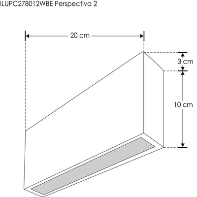 Arbotante rectangular de policarbonato 8W luz directa / indirecta de iLumileds