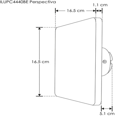 Cuadro luz cálida (3000K) en negativo 12W 16.5x16.5cm de policarbonato acabado negro de iLumileds