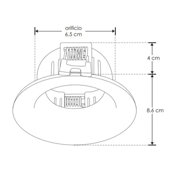 Downlight semiprofundo borde redondeado para MR16 incluye conector GU5.3 fabricado en policarbonato de iLumileds