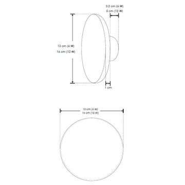 Circulo Ø16cm de policarbonato 12W luz cálida en negativo de iLumileds