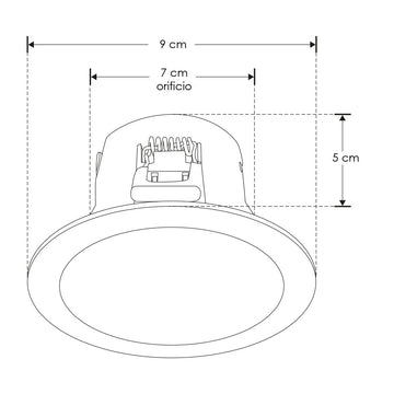 Difusor redondo de bajo deslumbramiento de policarbonato para módulo LED 8W de iLumileds