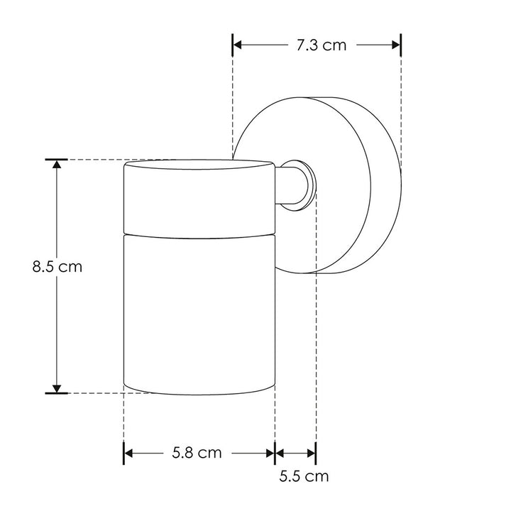 Proyector de muro dirigible - solo eje horizontal - para sobreponer, apto para zonas húmedas, de policarbonato negro, con base GU10 de iLumileds