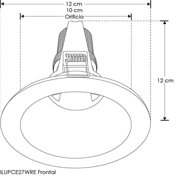 Difusor fijo acbado blanco con base E27 (incluye 2pz) fabricado en policarbonato de iLumileds