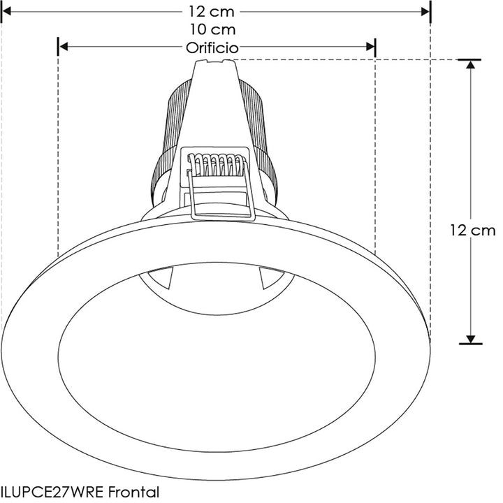 Difusor fijo acbado blanco con base E27 (incluye 2pz) fabricado en policarbonato de iLumileds