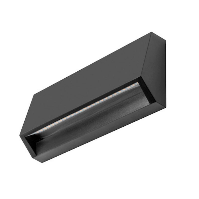 Luminario rectangular 1.5W de cortesía para pared y escaleras de policarbonato negro luz cálida de iLumileds