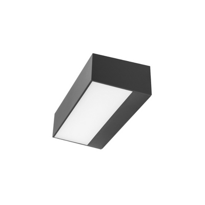 Luminario rectangular 9W luz directa para muro, de policarbonato negro luz cálida de iLumileds