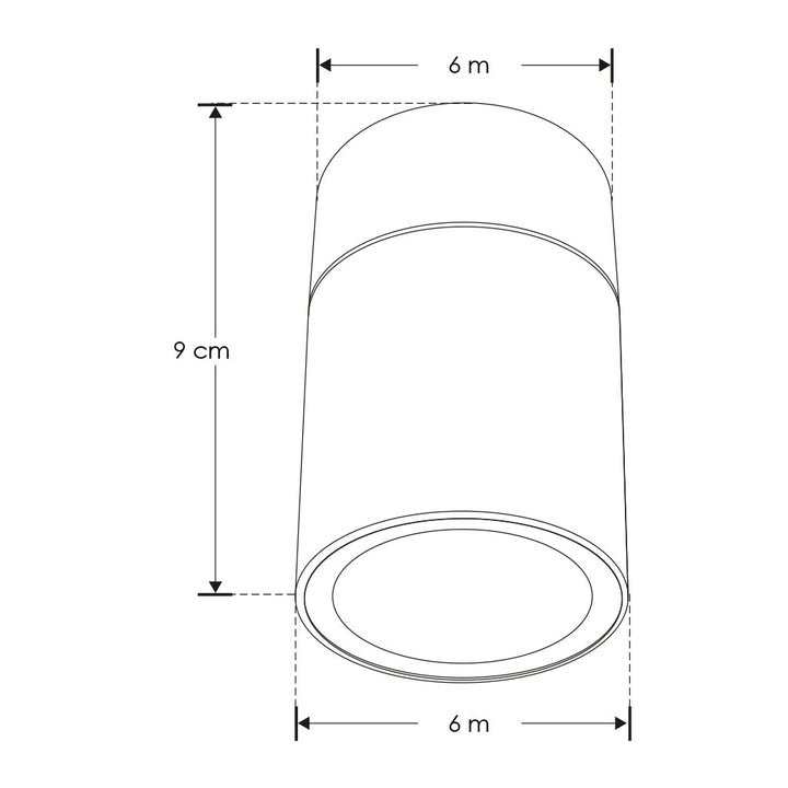 Cilíndro sobreponer policarbonato acabado negro base GU10 de iLumileds