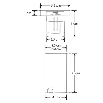 Luminario cuadrado salida de luz doble lateral para empotrar en piso 1W 3000K fabricado en policarbonato incluye housing de iLumileds