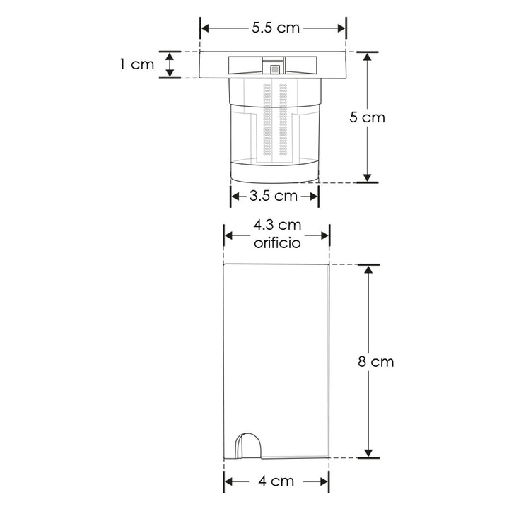 Luminario cuadrado salida de luz doble lateral para empotrar en piso 1W 3000K fabricado en policarbonato incluye housing de iLumileds