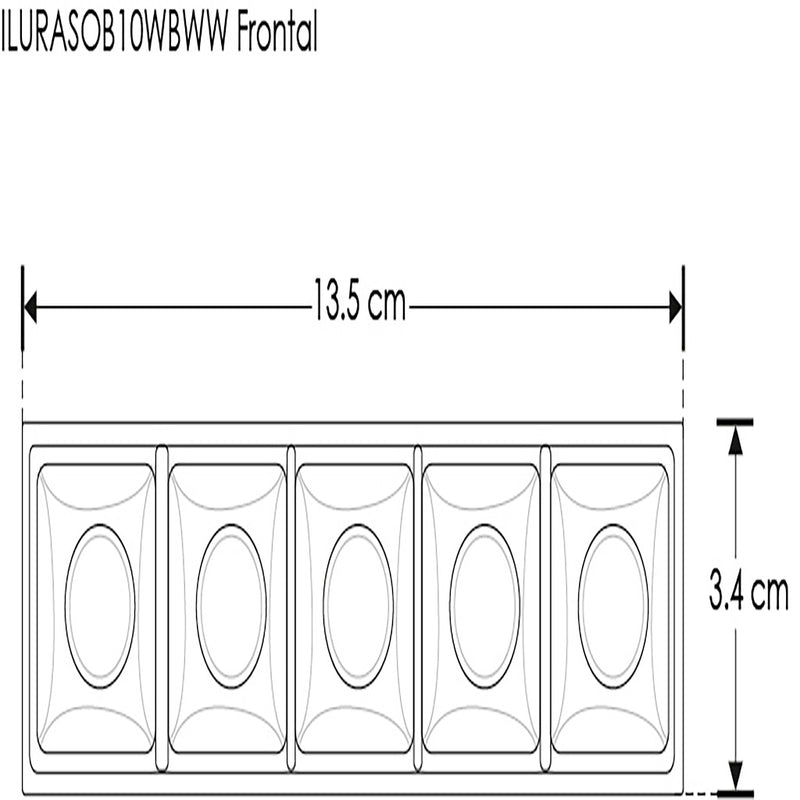 Downlight sobreponer Rectangular Puntual cinco cuerpos ópticos 10W 30° CRI:90 de iLumileds