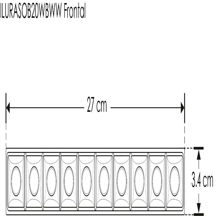 Downlight sobreponer Rectangular Puntual cinco cuerpos ópticos 20W 30° CRI:90 de iLumileds