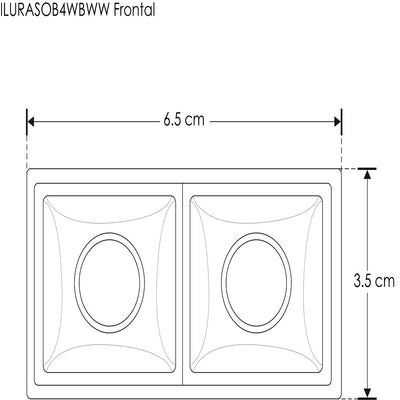 Downlight sobreponer Rectangular Puntual dos cuerpos ópticos 4W 30° CRI:90 de iLumileds