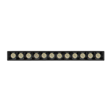 Luminario tipo rectangular puntual 12W 24° 12 cuerpos ópticos 48V cambio de color de luz vía app o iterruptor físico de cálido a frío - 2700K - 4100K - 5500K, para riel magnético de iLumileds