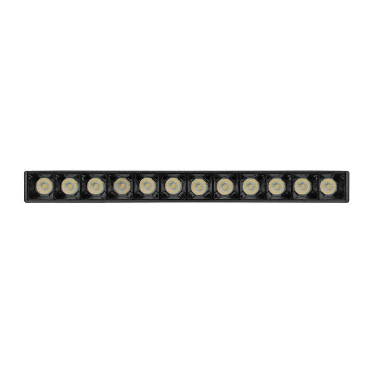 Luminario tipo rectangular puntual 12W 24° 12 cuerpos ópticos 48V cambio de color de luz vía app o iterruptor físico de cálido a frío - 2700K - 4100K - 5500K, para riel magnético de iLumileds