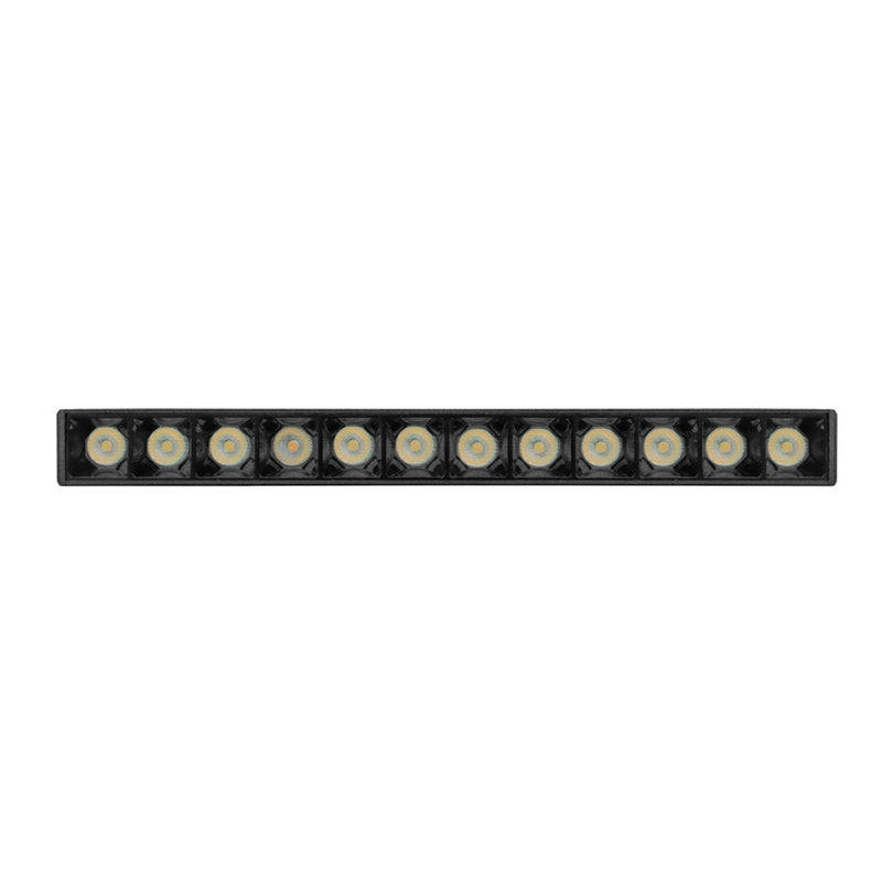 Luminario tipo rectangular puntual 12W 24° 12 cuerpos ópticos 48V cambio de color de luz vía app de cálido a frío - 2700K - 4100K - 5500K, para riel magnético de iLumileds