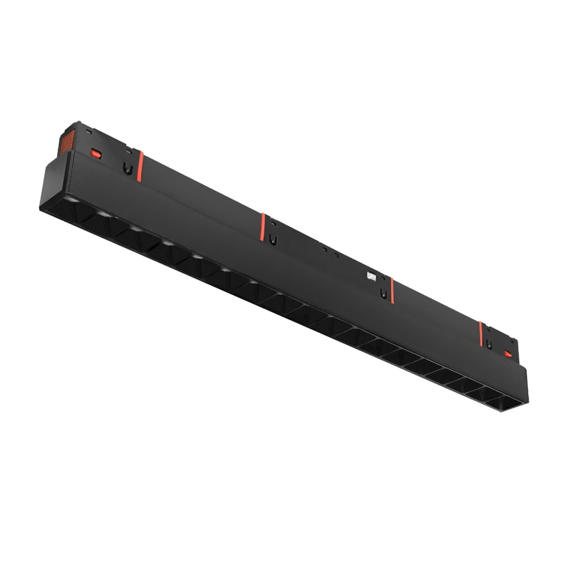 Luminario tipo rectangular puntual 18W 24° 18 cuerpos ópticos 48V cambio de color de luz vía app de cálido a frío - 2700K - 4100K - 5500K, para riel magnético de iLumileds