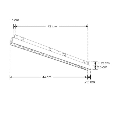 Luminario tipo rectangular puntual 24W 24° 24 cuerpos ópticos 48V cambio de color de luz vía app de cálido a frío - 2700K - 4100K - 5500K, para riel magnético de iLumileds