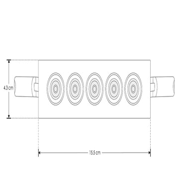 Luminario rectangular puntual 10W 36° bajo deslumbramiento, acabado negro con 5 cuerpos con chips marca Osram 85-277V de iLumileds