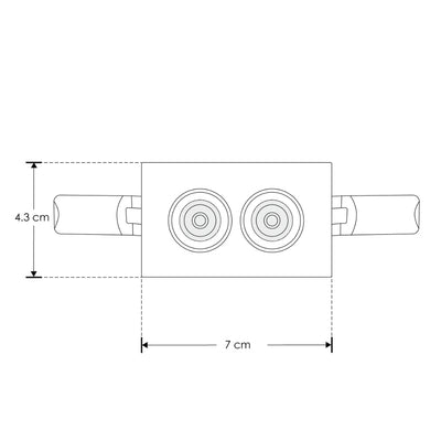 Luminario rectangular puntual 4W 36° bajo deslumbramiento, acabado negro con 2 cuerpos con chips marca Osram 85-277V de iLumileds