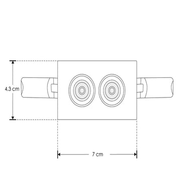 Luminario rectangular puntual 4W 36° bajo deslumbramiento, acabado blanco con 2 cuerpos con chips marca Osram 85-277V de iLumileds