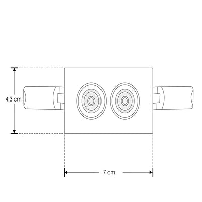 Luminario rectangular puntual 4W 36° bajo deslumbramiento, acabado blanco con 2 cuerpos con chips marca Osram 85-277V de iLumileds