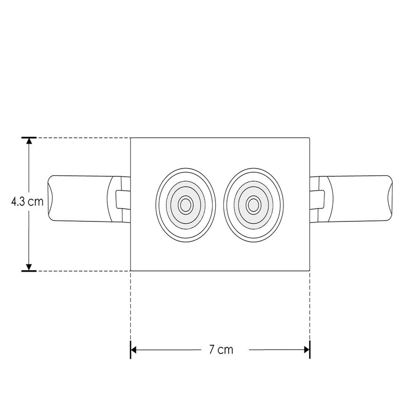 Luminario rectangular puntual 4W 36° bajo deslumbramiento, acabado blanco con 2 cuerpos con chips marca Osram 85-277V de iLumileds