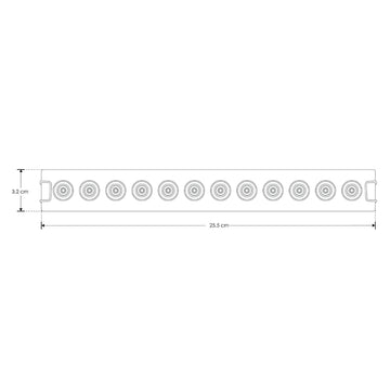 Luminario rectangular slim puntual 18W 36° CRI90 bajo deslumbramiento, todo blanco con 12 cuerpos, opciones color de luz 85-277V de iLumileds