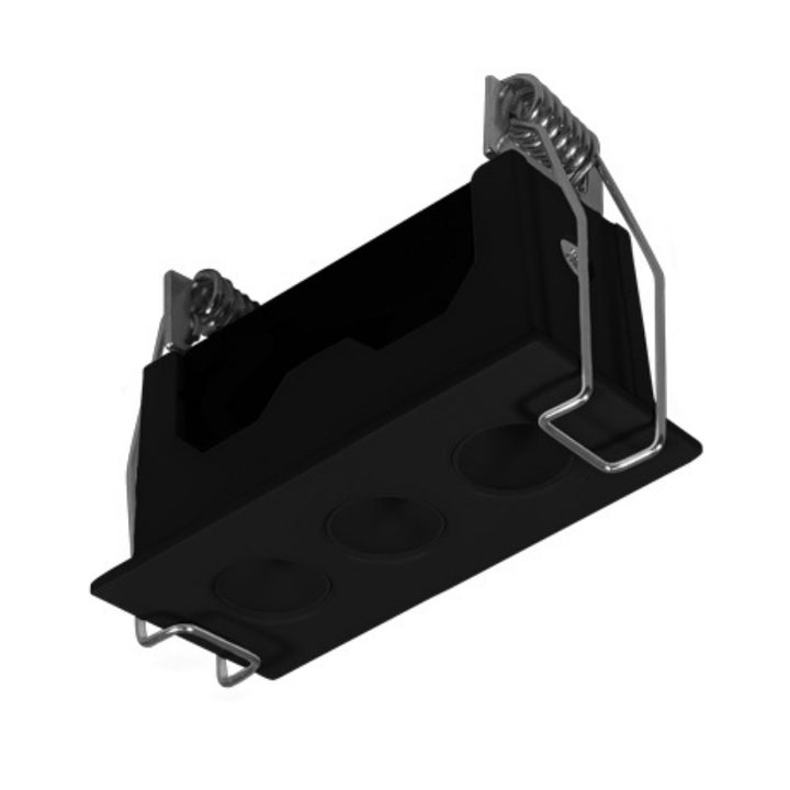 Luminario rectangular slim puntual 6W 36° CRI90 bajo deslumbramiento, todo negro con 3 cuerpos, opciones color de luz 85-277V de iLumileds