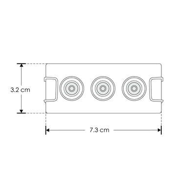 Luminario rectangular slim puntual 6W 36° CRI90 bajo deslumbramiento, todo negro con 3 cuerpos, opciones color de luz 85-277V de iLumileds
