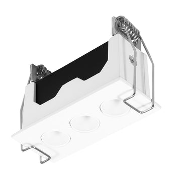 Luminario rectangular slim puntual 6W 36° CRI90 bajo deslumbramiento, todo blanco con 3 cuerpos, opciones color de luz 85-277V de iLumileds