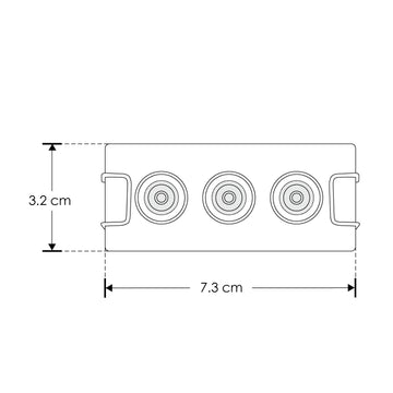Luminario rectangular slim puntual 6W 36° CRI90 bajo deslumbramiento, todo blanco con 3 cuerpos, opciones color de luz 85-277V de iLumileds