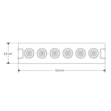 Luminario rectangular slim puntual 9W 36° CRI90 bajo deslumbramiento, todo negro con 6 cuerpos, opciones color de luz 85-277V de iLumileds