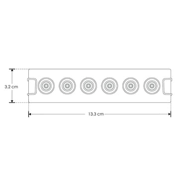 Luminario rectangular slim puntual 9W 36° CRI90 bajo deslumbramiento, todo blanco con 6 cuerpos, opciones color de luz 85-277V de iLumileds