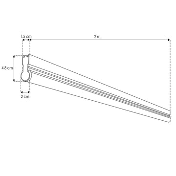 Luminario LED 24W 24Vcc 340° 2m interconectable con pistas magnéticas laterales, opciones color de luz blanco cálido y neutro, sistema REVERSI de iLumileds