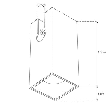 Prisma rectangular LED fijación superior 12W 36° 24Vcc, opciones color de luz cálido (3000K) y neutro (4100K), sistema REVERSI de iLumileds
